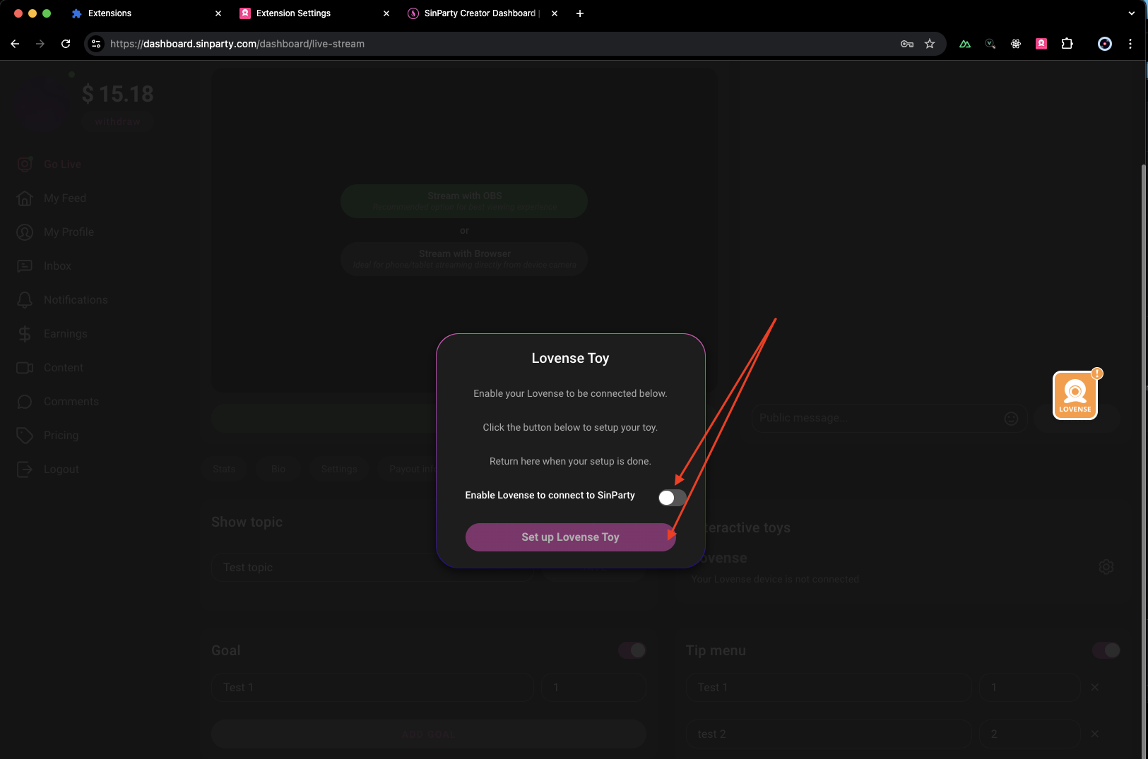 Lovense Enable and Setup
