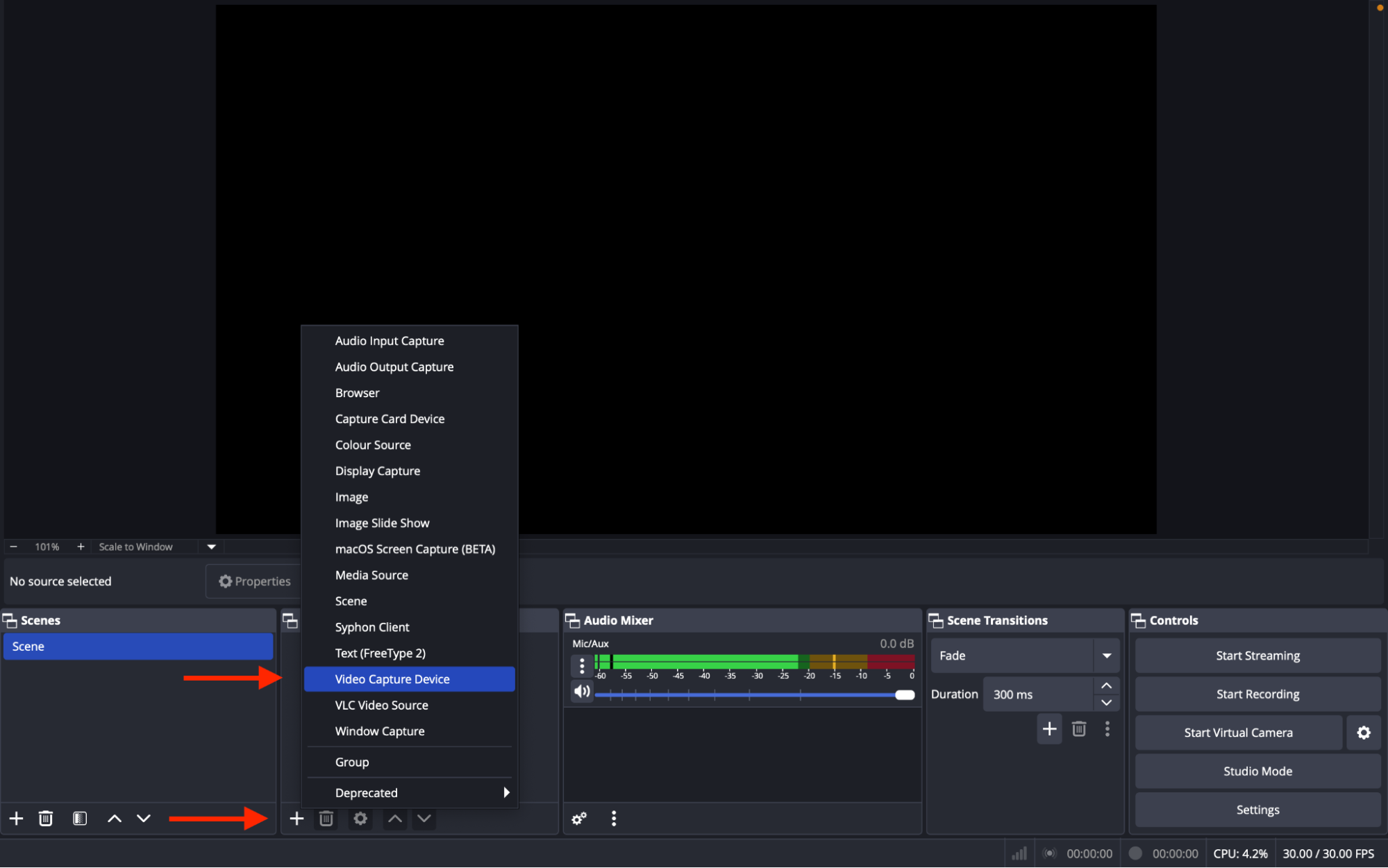 OBS Add Video Capture Device